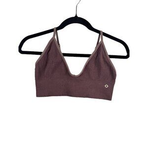 Danskin Intimates Wire Free Racerback eggplant Bra Bralette Removable Cups Sz XS